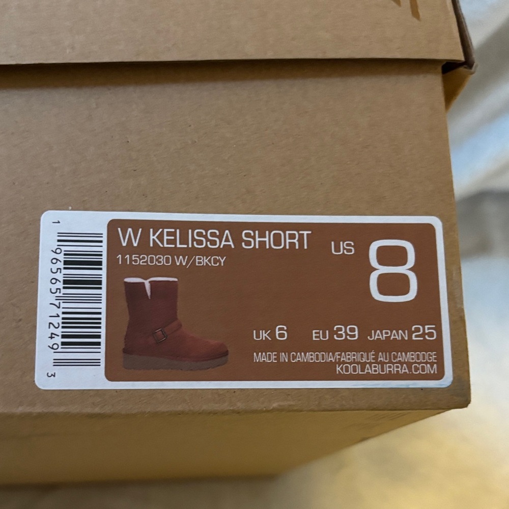 Koolaburra Orange Suede Shearling Mid-Calf Boots with Buckle NEW - Picture 9 of 9